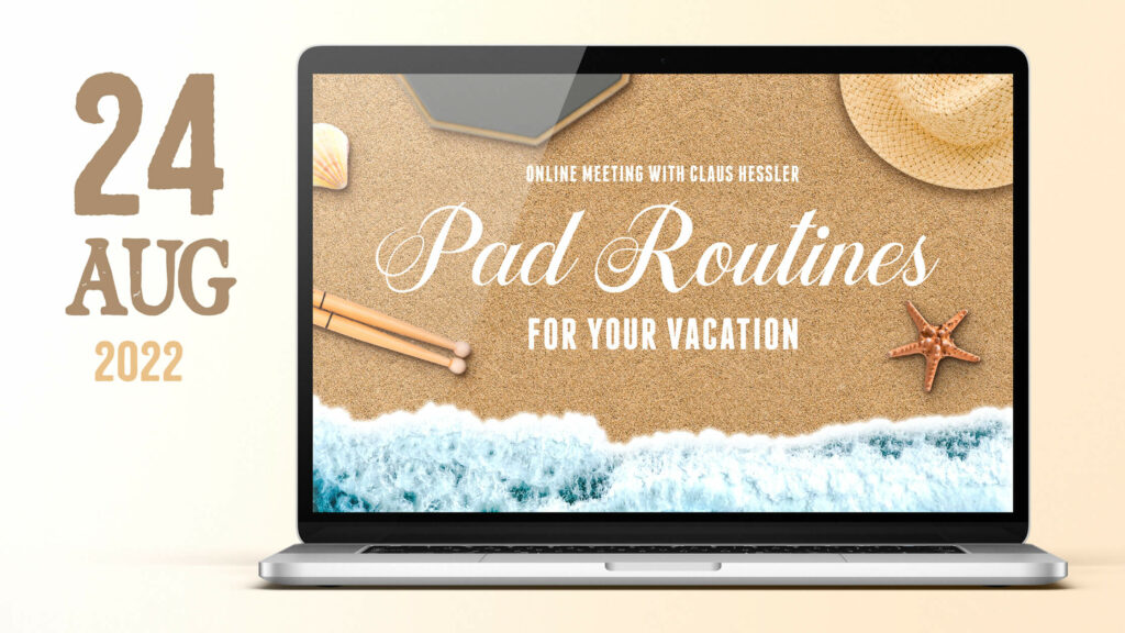 online meeting 24 08 2022 pad routines for your vacation with claus hessler thumbnail web