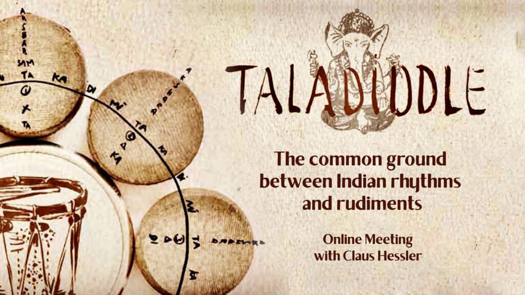 online meeting cover taladiddle the common ground between indian rhythms and rudiments with claus hessler 1